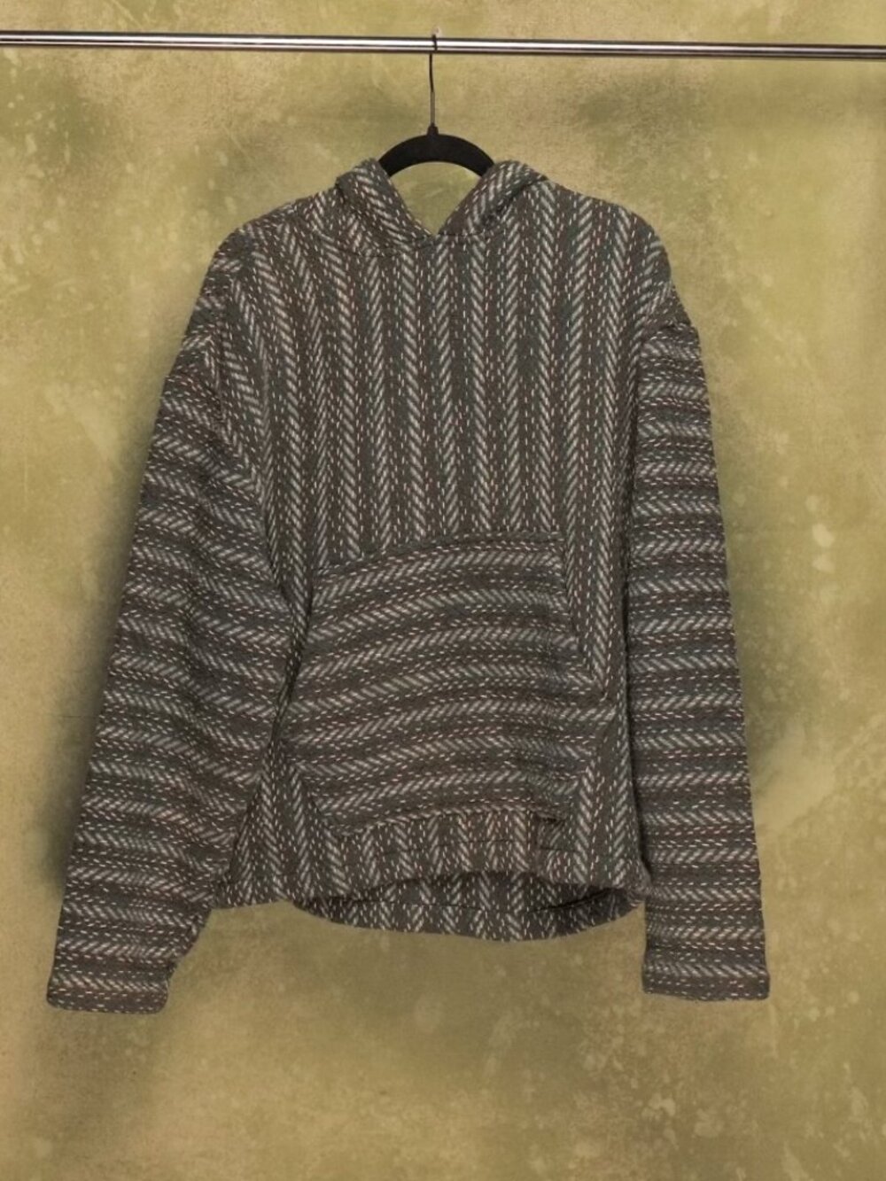 Stüssy Unreleased 8 Ball Herringbone Hoodie Gray Brown Size M
